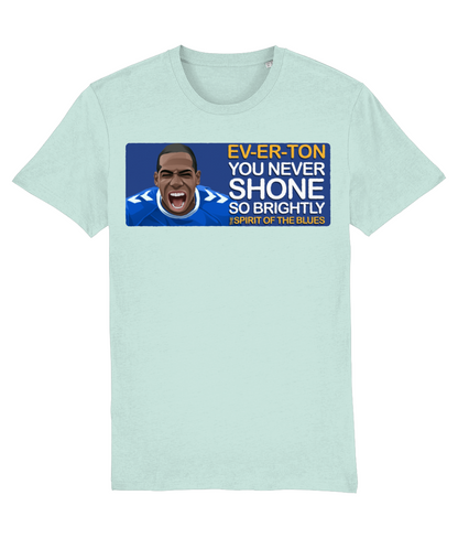 Everton Abdoulaye Doucoure The Spirit Of The Blues Unisex T-Shirt Stanley/Stella Retrotext Caribbean Blue X-Small 