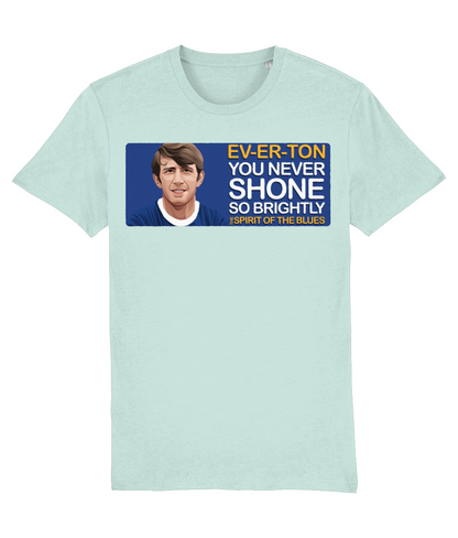 Everton Howard Kendall (Player) The Spirit Of The Blues Unisex T-Shirt Stanley/Stella Retrotext Caribbean Blue X-Small 