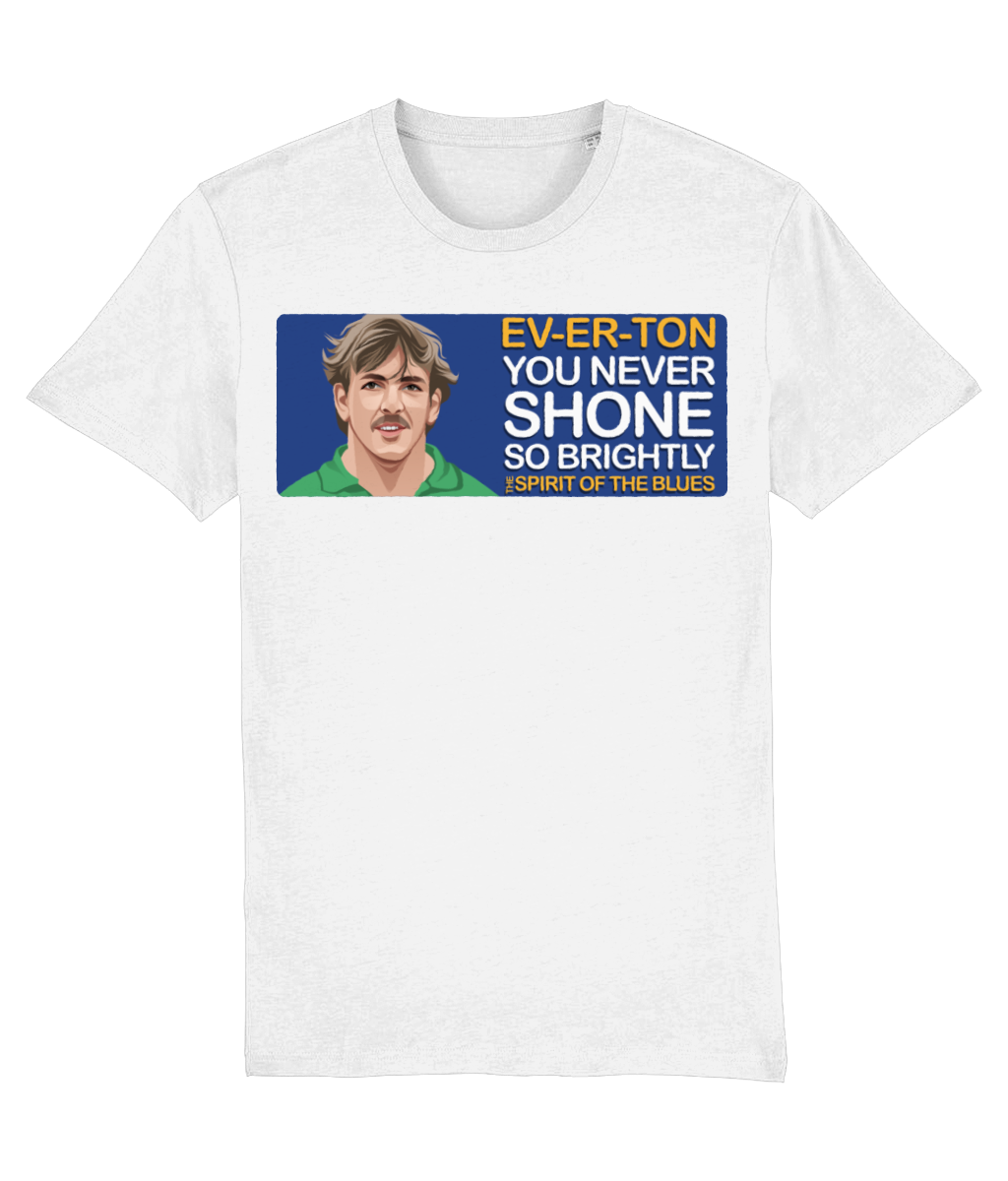 Everton Neville Southall The Spirit Of The Blues Unisex T-Shirt Stanley/Stella Retrotext White XX-Small 