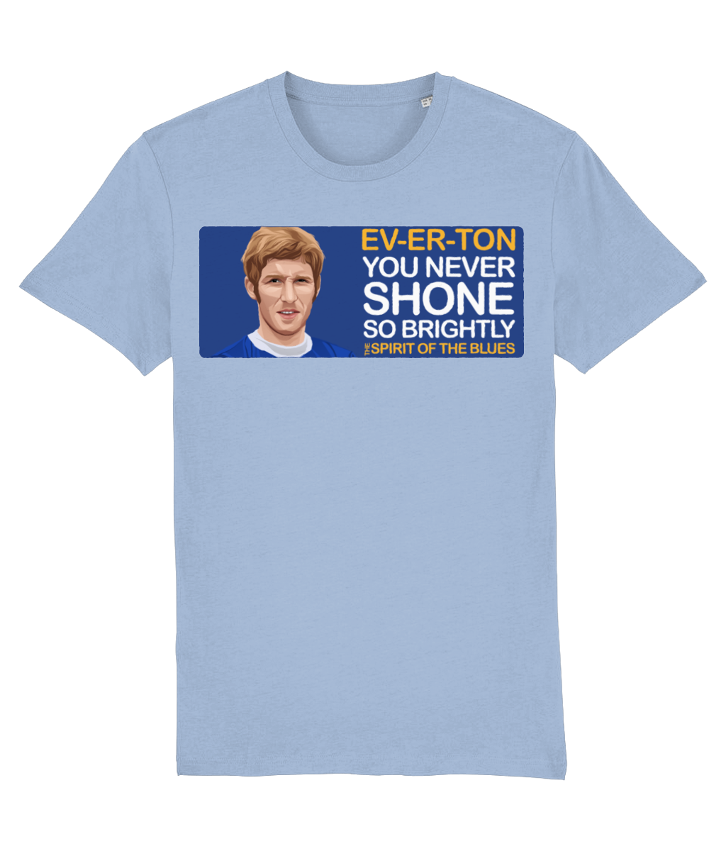Everton Alan Ball The Spirit Of The Blues Unisex T-Shirt Stanley/Stella Retrotext Sky Blue X-Small 