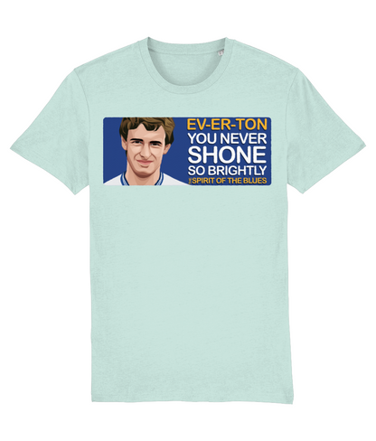 Everton Kevin Sheedy The Spirit Of The Blues Unisex T-Shirt Stanley/Stella Retrotext Caribbean Blue X-Small 