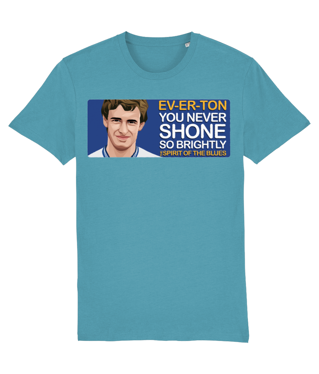 Everton Kevin Sheedy The Spirit Of The Blues Unisex T-Shirt Stanley/Stella Retrotext Atlantic Blue XX-Small 