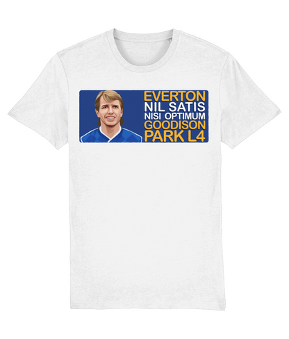 Everton Trevor Steven Goodison Park L4 Unisex T-Shirt Stanley/Stella Retrotext White XX-Small 