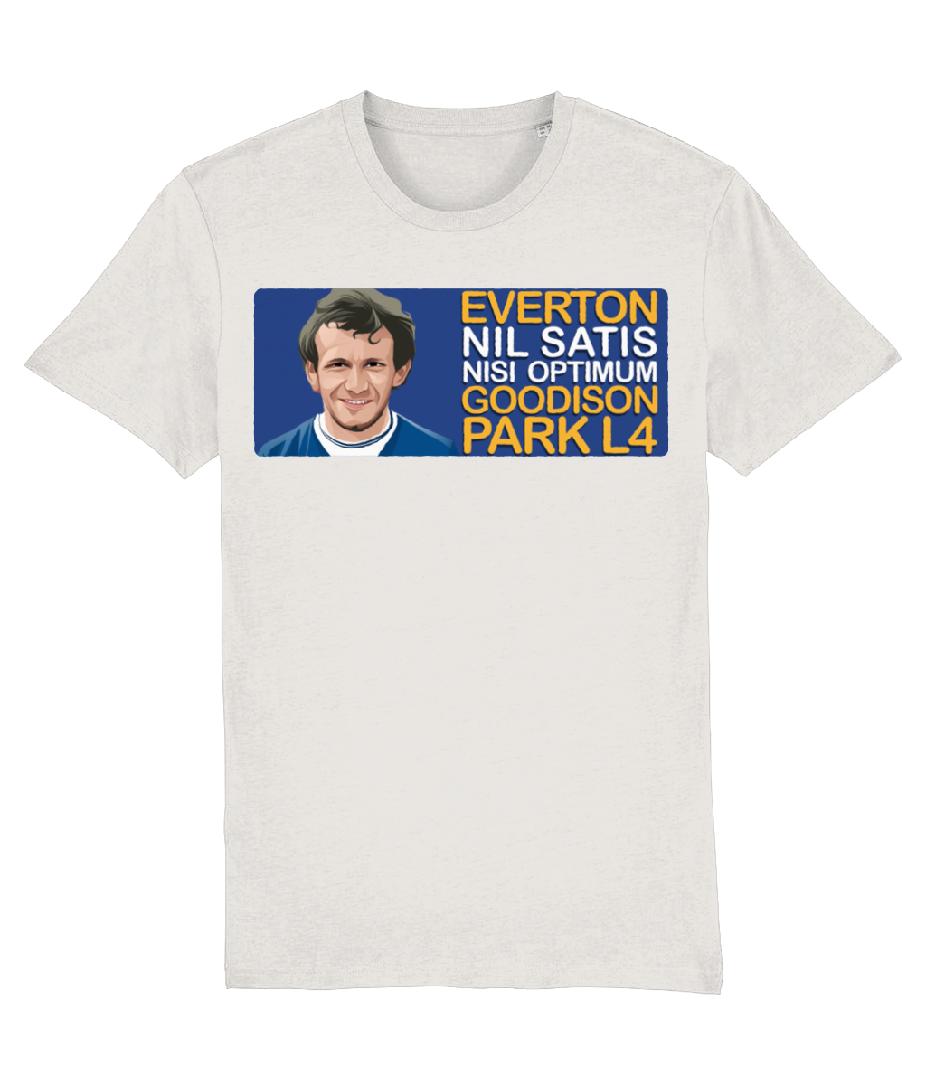 Everton Peter Reid Goodison Park L4 Unisex T-Shirt Stanley/Stella Retrotext Vintage White XX-Small 