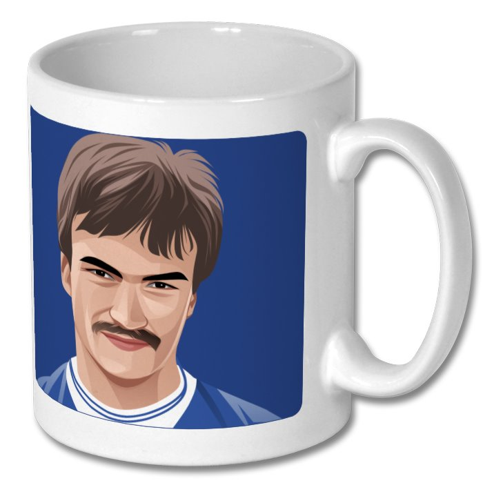 Everton 1985 ECWC v Rapid Vienna Teletext Mug with Player Choice Ceramic 10oz mug Retrotext   