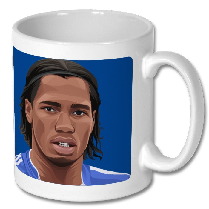 Chelsea 2007 FA Cup Winners Didier Drogba Teletext Mug Ceramic 11oz mug Retrotext   