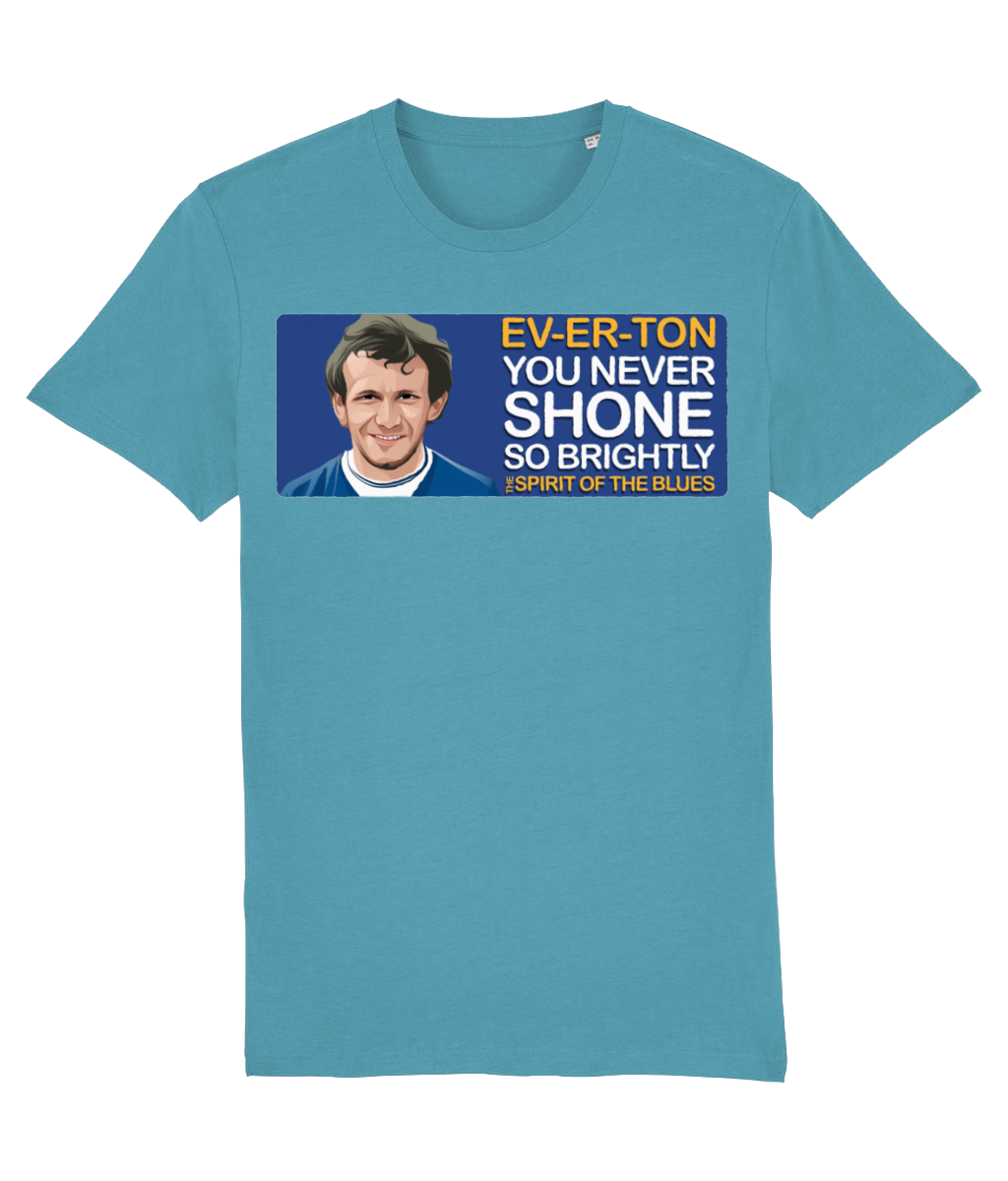 Everton Peter Reid The Spirit Of The Blues Unisex T-Shirt Stanley/Stella Retrotext Atlantic Blue XX-Small 