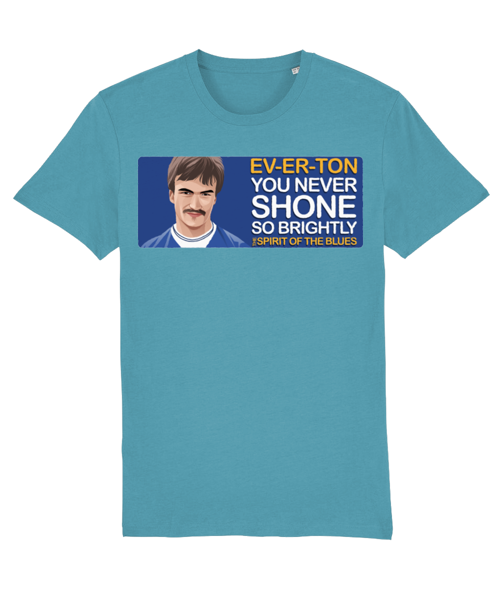 Everton Derek Mountfield The Spirit Of The Blues Unisex T-Shirt Stanley/Stella Retrotext Atlantic Blue XX-Small 