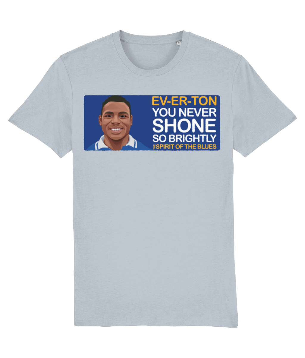 Everton Daniel Amokachi The Spirit Of The Blues Unisex T-Shirt Stanley/Stella Retrotext Heather Ice Blue X-Small 