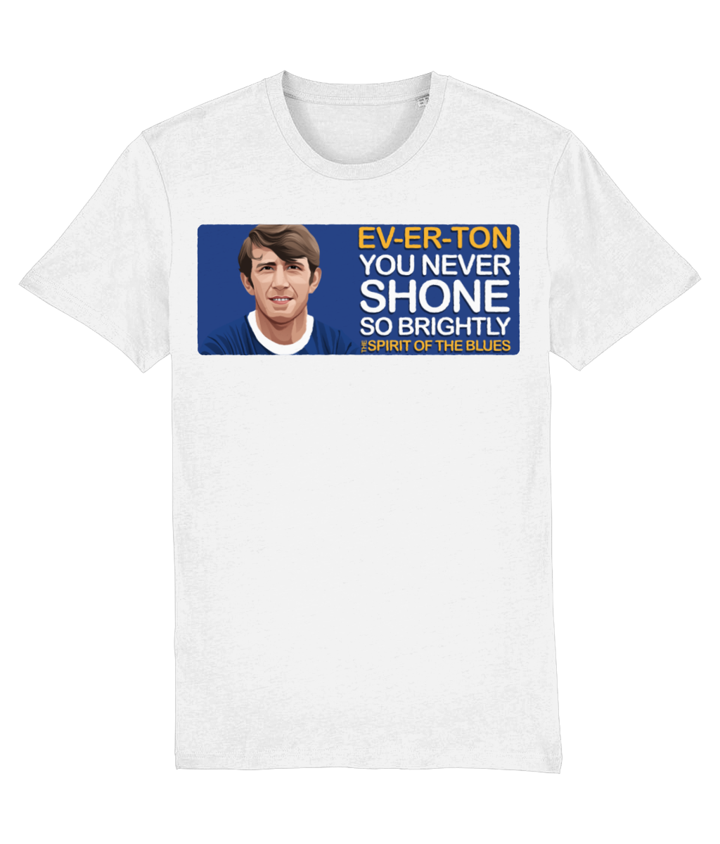 Everton Howard Kendall (Player) The Spirit Of The Blues Unisex T-Shirt Stanley/Stella Retrotext White XX-Small 