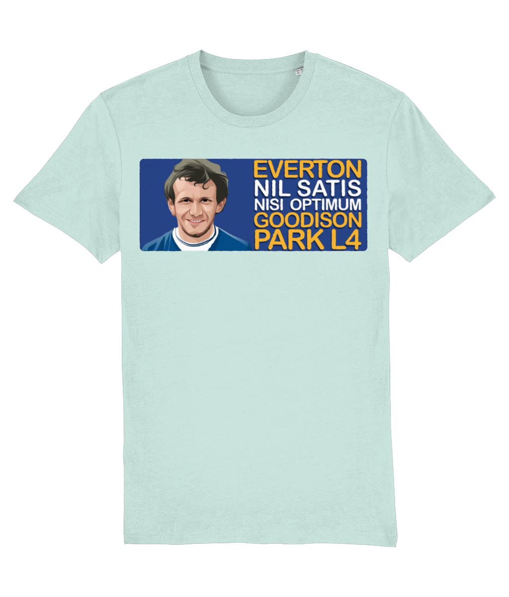 Everton Peter Reid Goodison Park L4 Unisex T-Shirt Stanley/Stella Retrotext Caribbean Blue X-Small 