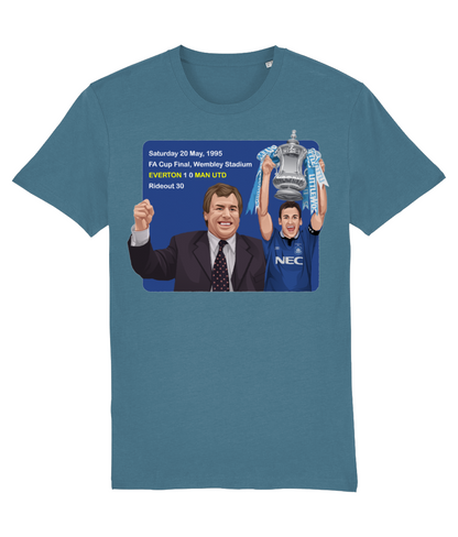 Everton 1995 FA Cup Winners Joe Royle Unisex T-Shirt T-Shirts Retrotext Stargazer X-Small 