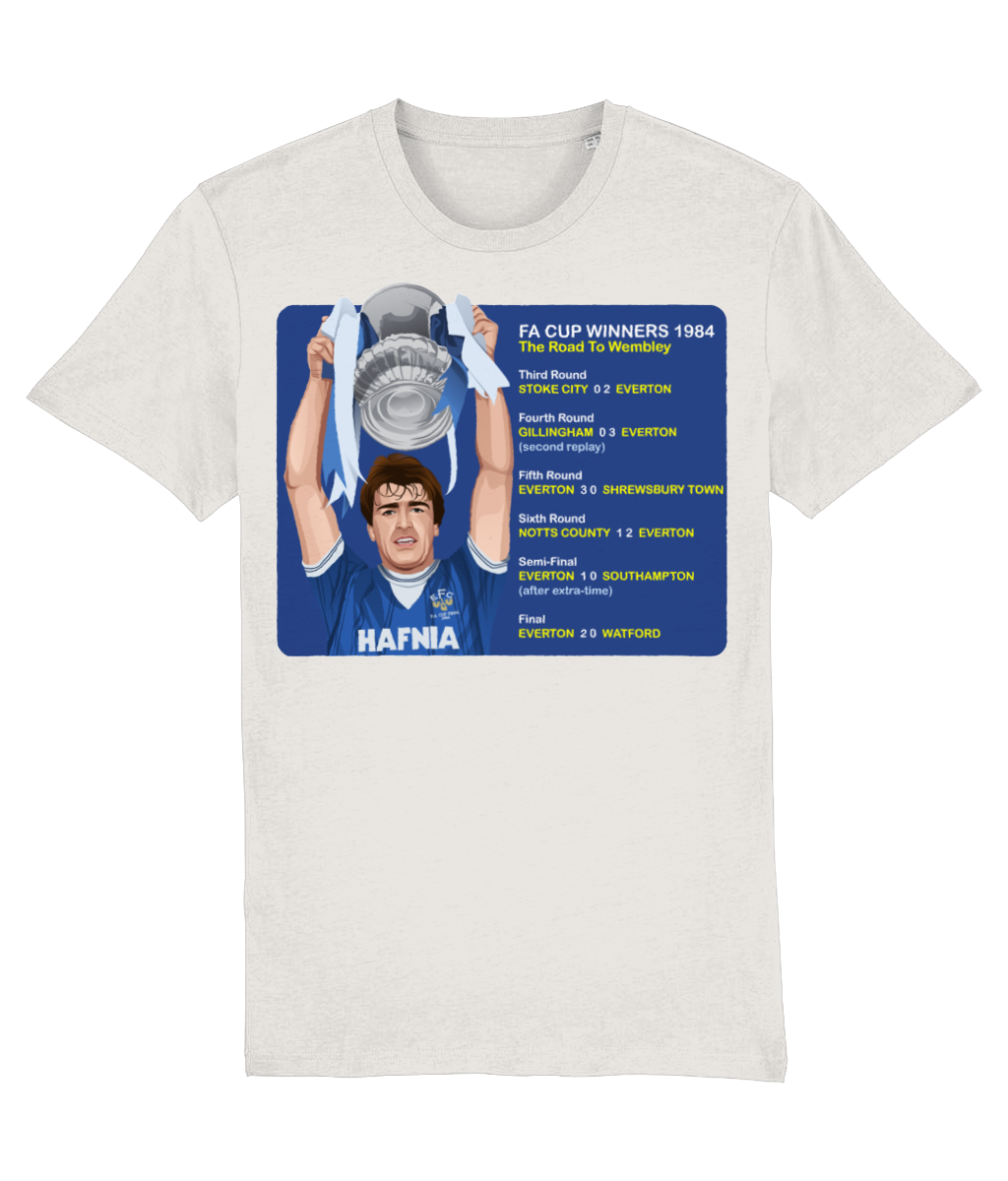 Everton 1984 Road To Wembley Kevin Ratcliffe Unisex T-Shirt T-Shirts Retrotext Vintage White X-Small 