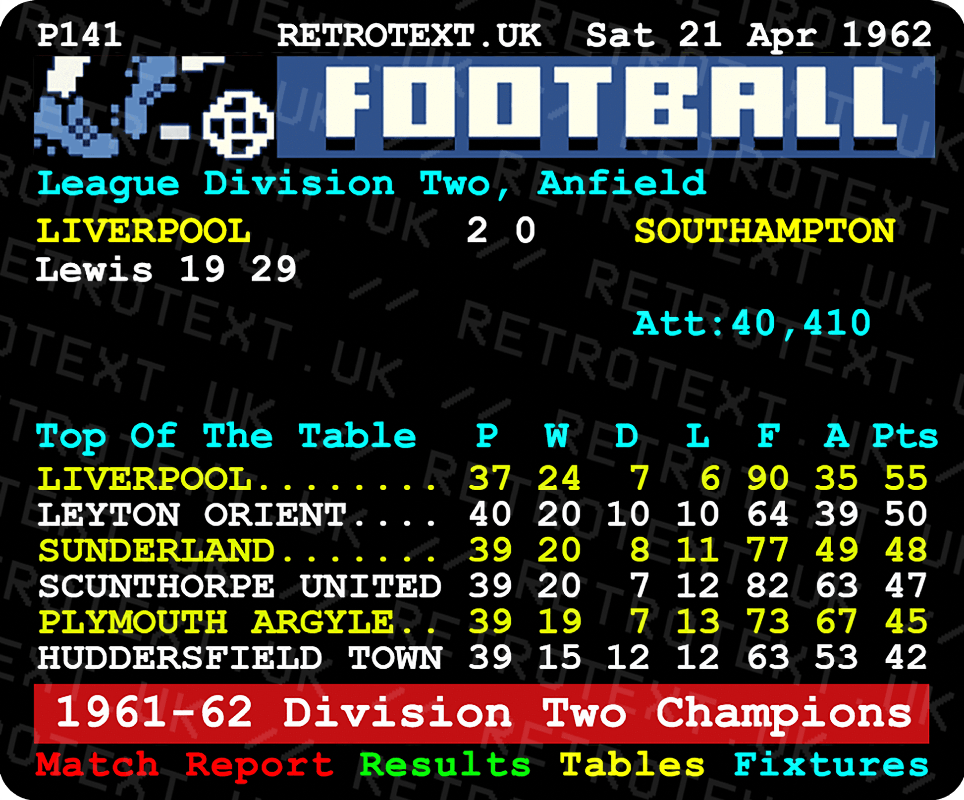 Liverpool 1962 Division Two Champions Bill Shankly Teletext Mug Ceramic 11oz mug Retrotext   